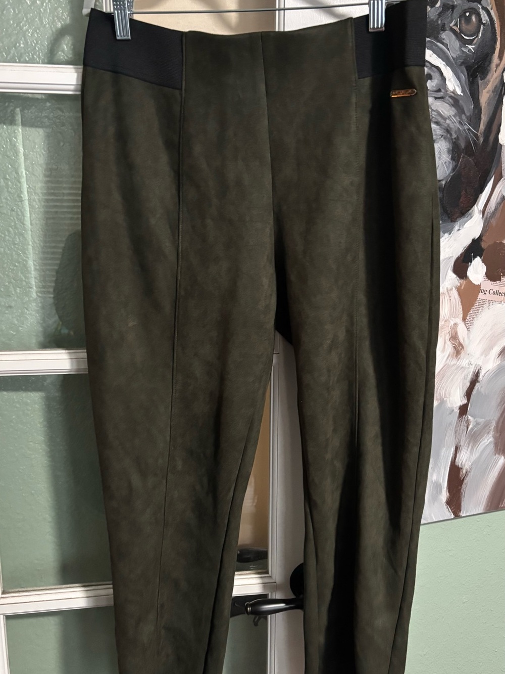 Marc New York Olive Faux-Suede Pull-On Trousers